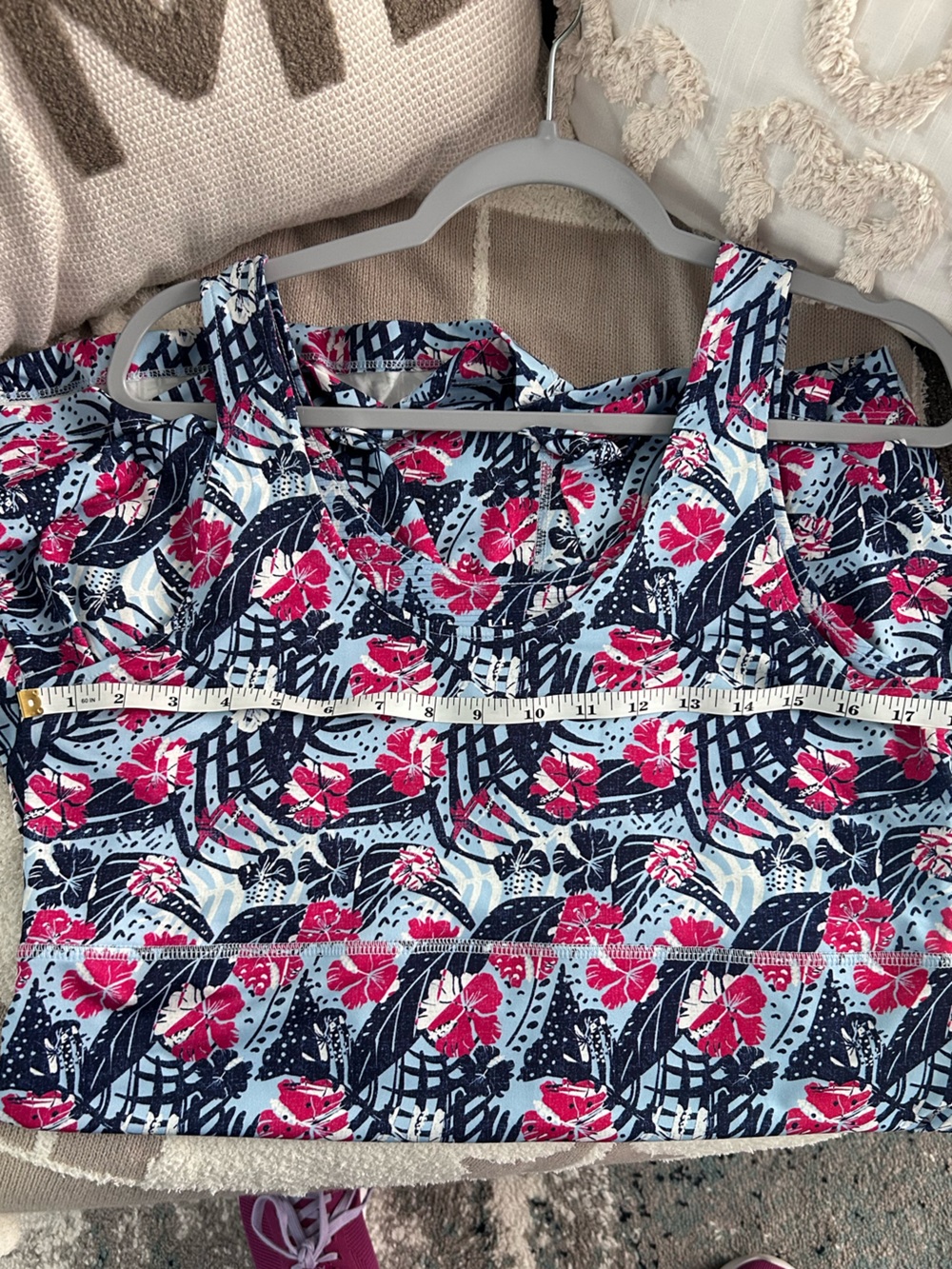 Huk Navy, Light Blue and Pink Floral Tank Dress - Picture 4 of 7